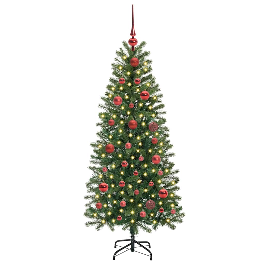 vidaXL Künstlicher Weihnachtsbaum mit 150 LEDs Grün 150 cm PE und PVC