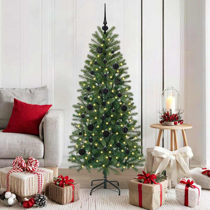 vidaXL Künstlicher Weihnachtsbaum mit 150 LEDs Grün 150 cm PE und PVC