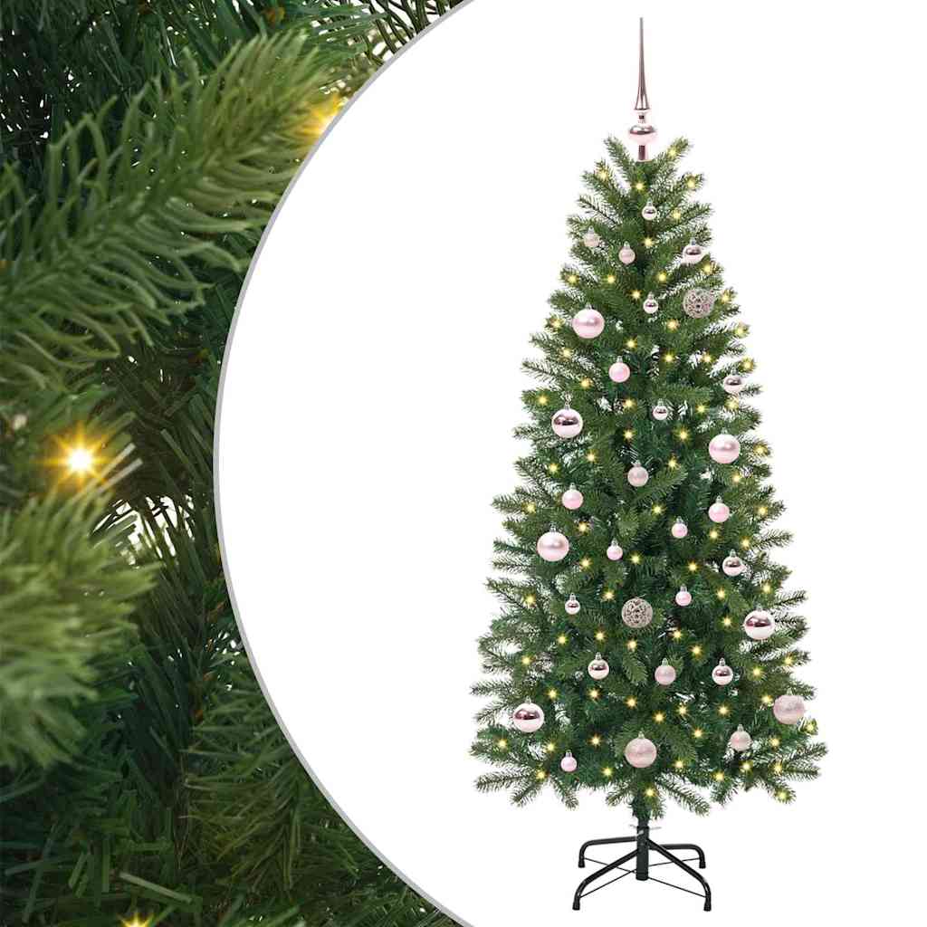 Künstlicher Weihnachtsbaum mit 150 LEDs Grün 150 cm PE und PVC