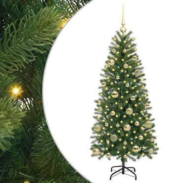 vidaXL Künstlicher Weihnachtsbaum mit 150 LEDs Grün 150 cm PE und PVC