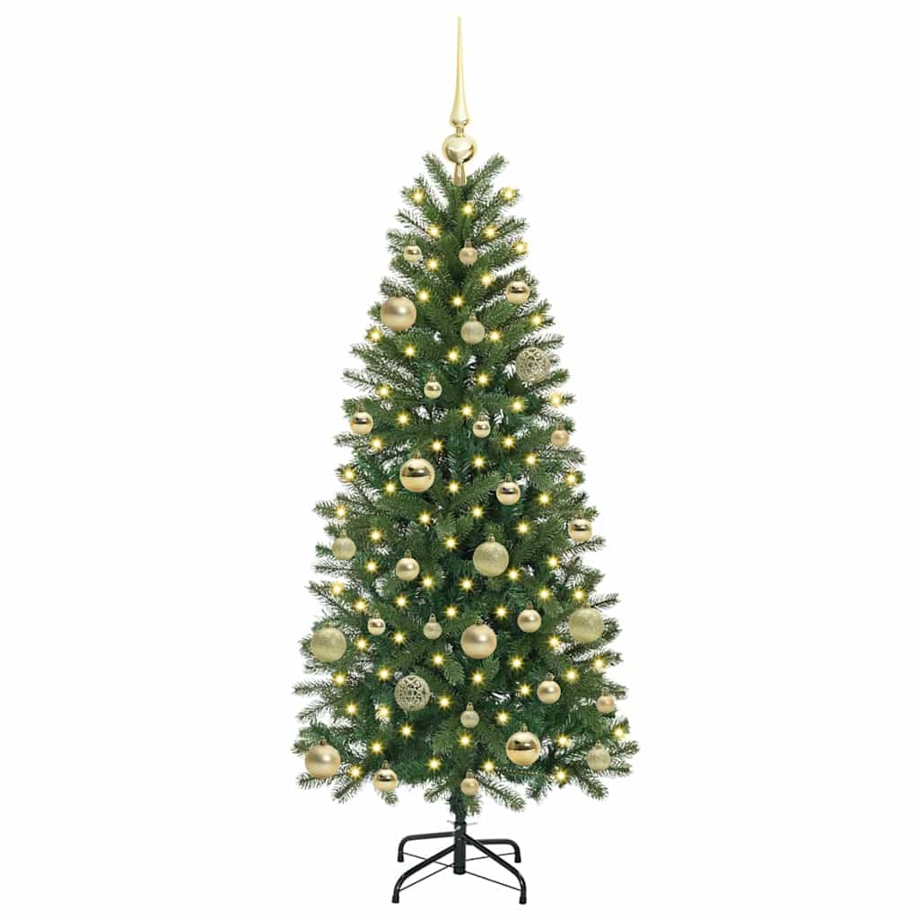 Künstlicher Weihnachtsbaum mit 150 LEDs Grün 150 cm PE und PVC