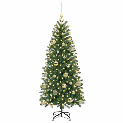 Künstlicher Weihnachtsbaum mit 150 LEDs Grün 150 cm PE und PVC