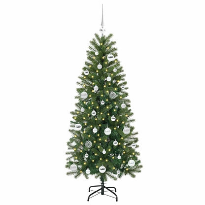 vidaXL Künstlicher Weihnachtsbaum mit 150 LEDs Grün 150 cm PE und PVC