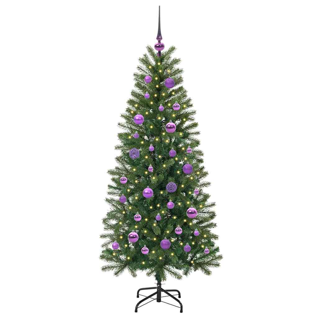 vidaXL Künstlicher Weihnachtsbaum mit 150 LEDs Grün 150 cm PE und PVC