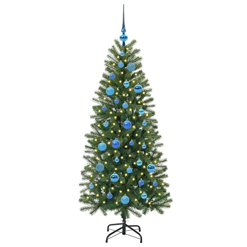 Künstlicher Weihnachtsbaum mit 150 LEDs Grün 150 cm PE und PVC