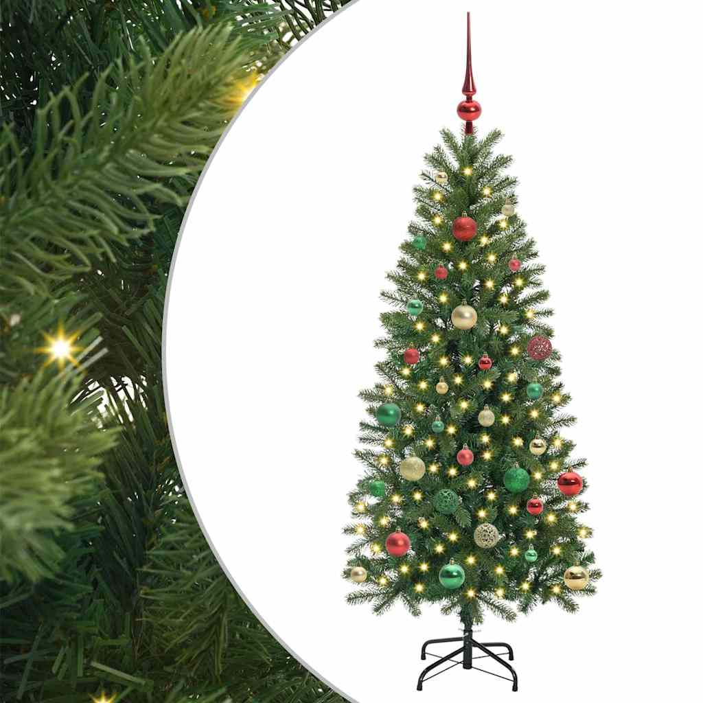 Künstlicher Weihnachtsbaum mit 150 LEDs Grün 150 cm PE und PVC