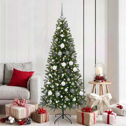 vidaXL Künstlicher Weihnachtsbaum mit 300 LEDs Grün 180 cm PE und PVC