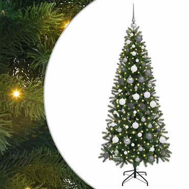 vidaXL Künstlicher Weihnachtsbaum mit 300 LEDs Grün 180 cm PE und PVC
