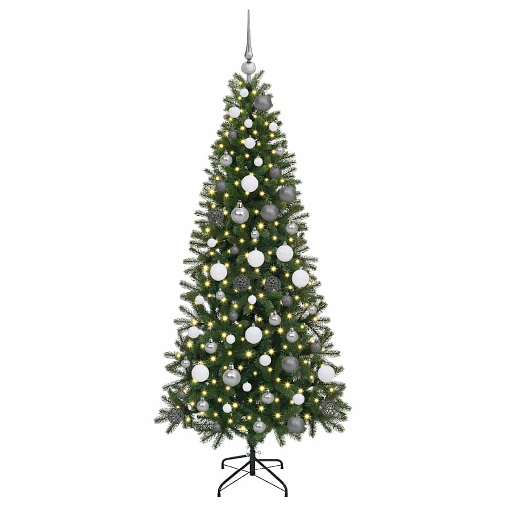vidaXL Künstlicher Weihnachtsbaum mit 300 LEDs Grün 180 cm PE und PVC