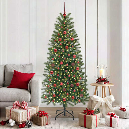 vidaXL Künstlicher Weihnachtsbaum mit 300 LEDs Grün 180 cm PE und PVC