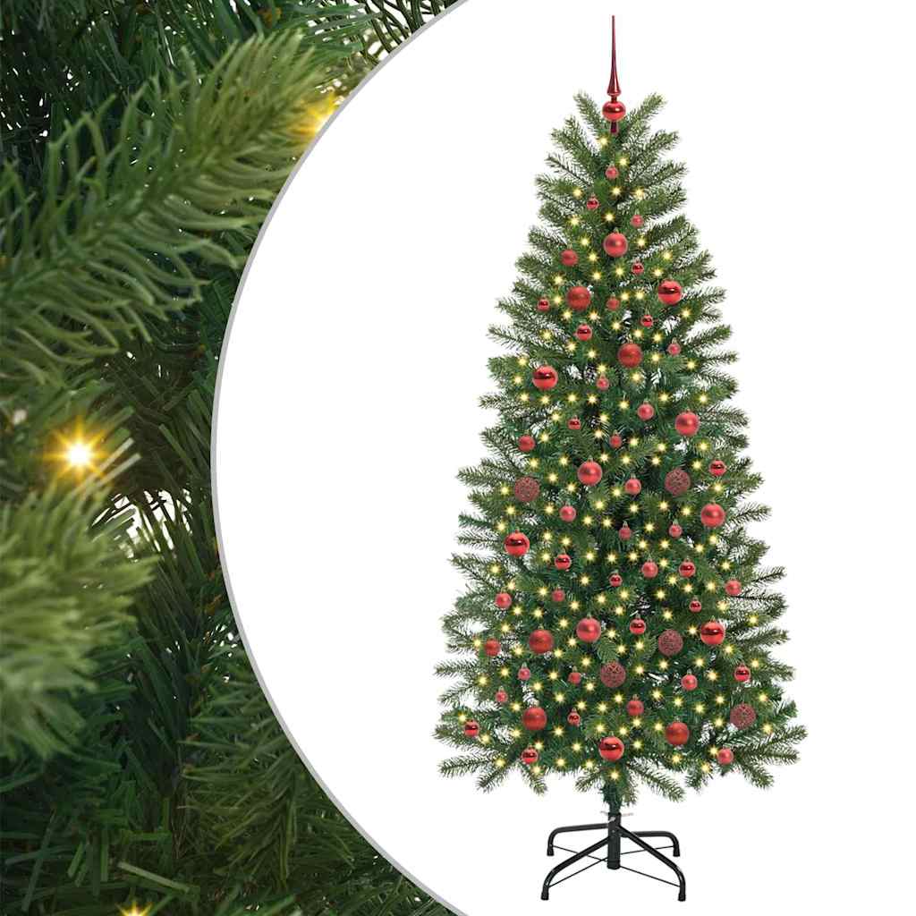 vidaXL Künstlicher Weihnachtsbaum mit 300 LEDs Grün 180 cm PE und PVC