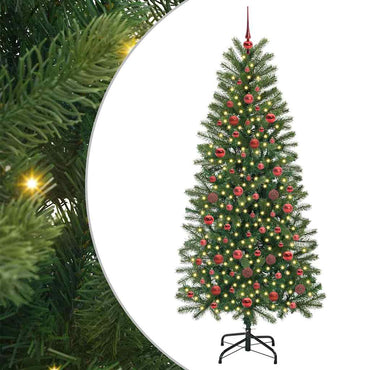 vidaXL Künstlicher Weihnachtsbaum mit 300 LEDs Grün 180 cm PE und PVC