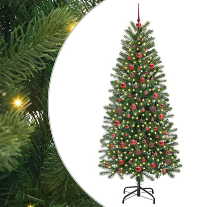 vidaXL Künstlicher Weihnachtsbaum mit 300 LEDs Grün 180 cm PE und PVC