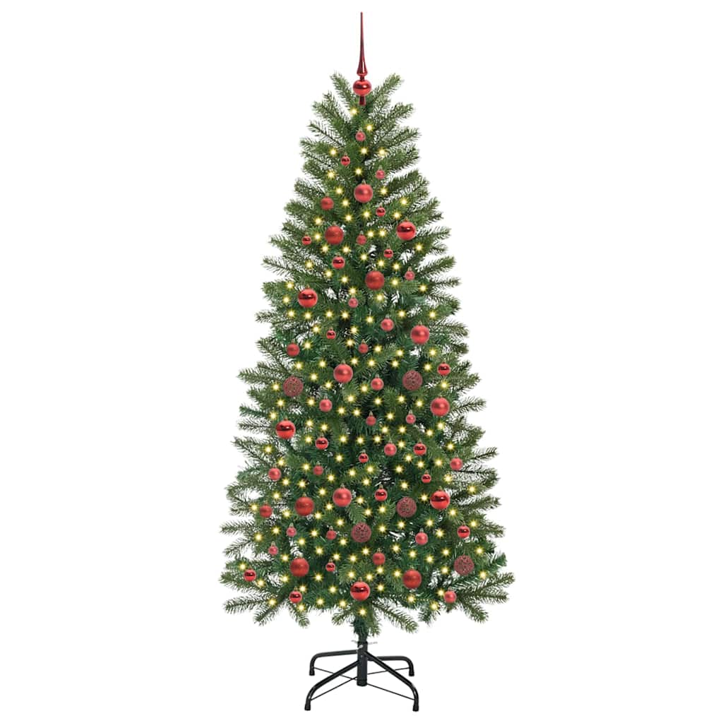 vidaXL Künstlicher Weihnachtsbaum mit 300 LEDs Grün 180 cm PE und PVC