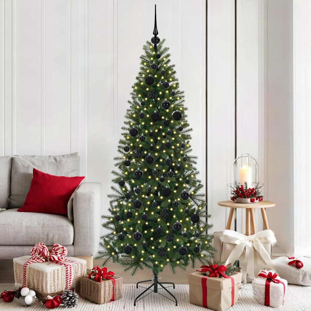 vidaXL Künstlicher Weihnachtsbaum mit 300 LEDs Grün 180 cm PE und PVC