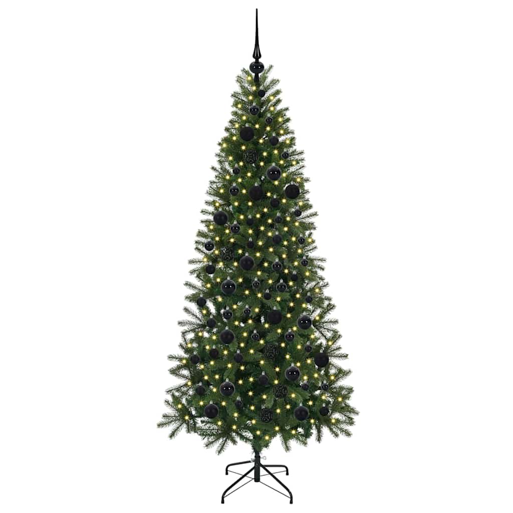 vidaXL Künstlicher Weihnachtsbaum mit 300 LEDs Grün 180 cm PE und PVC