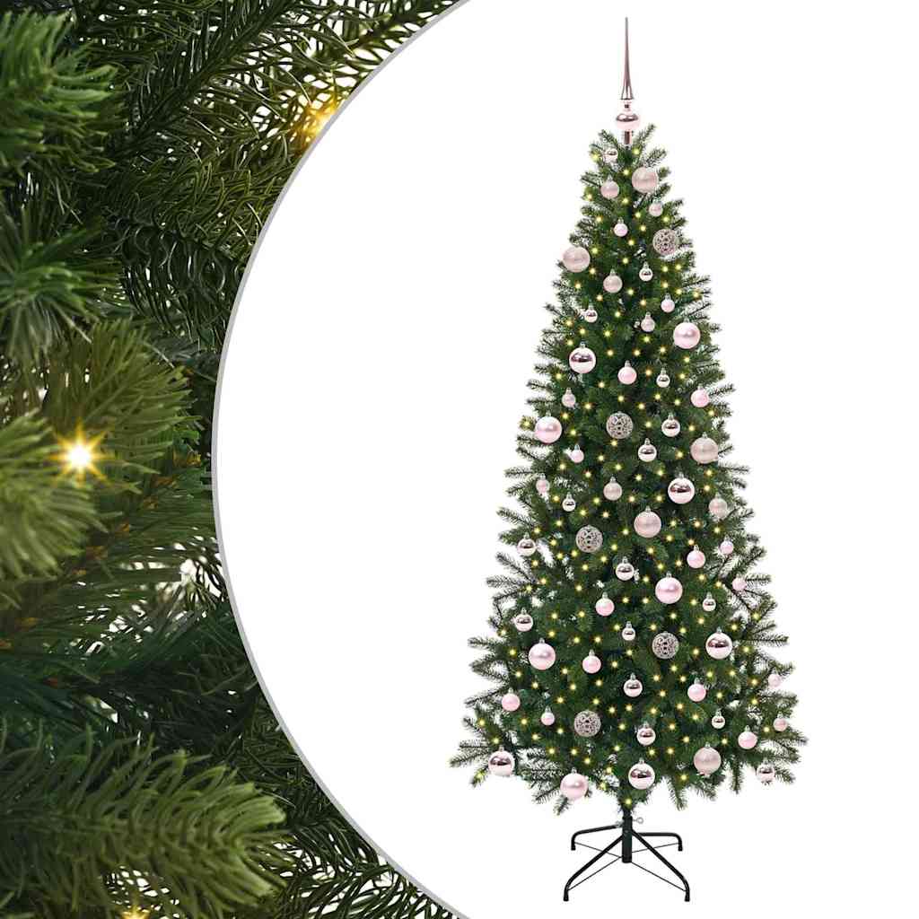 vidaXL Künstlicher Weihnachtsbaum mit 300 LEDs Grün 180 cm PE und PVC