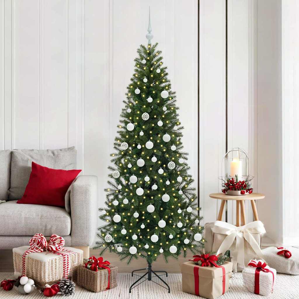 vidaXL Künstlicher Weihnachtsbaum mit 300 LEDs Grün 180 cm PE und PVC