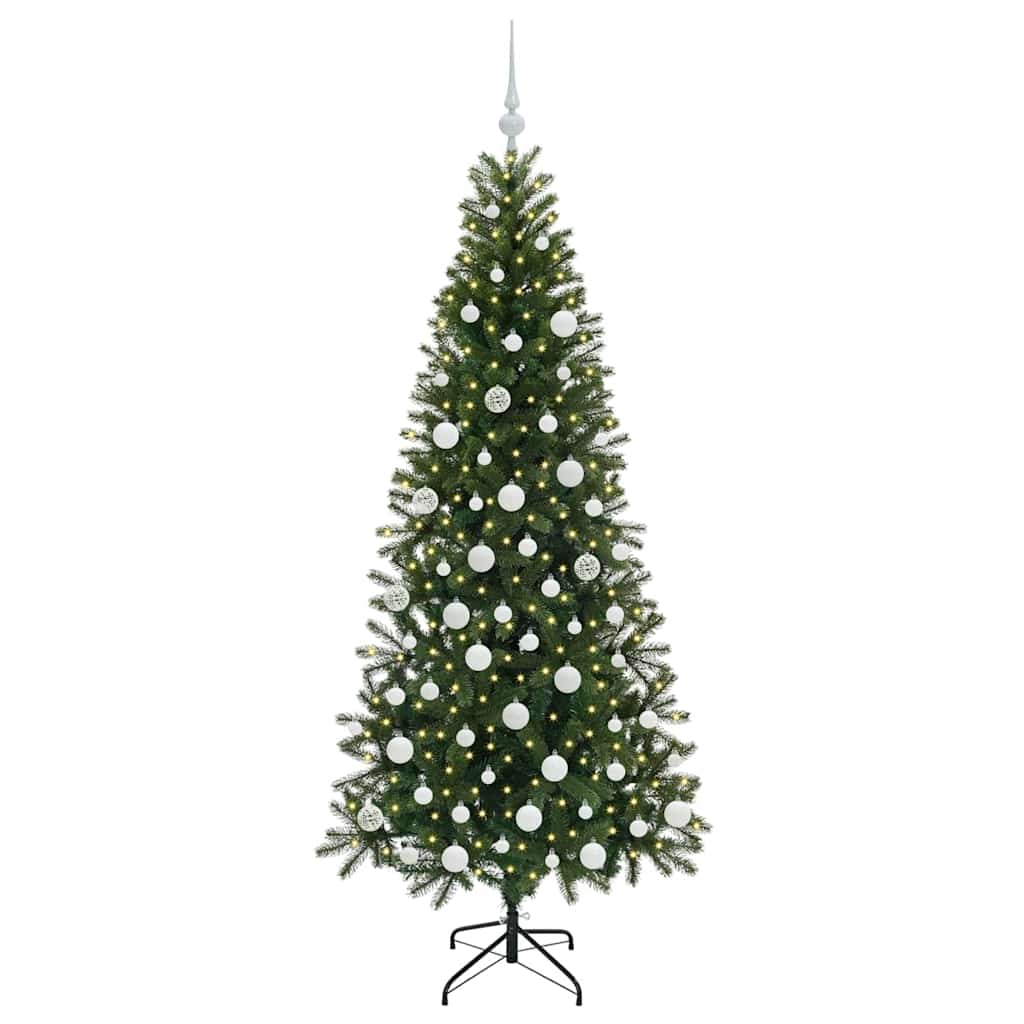 vidaXL Künstlicher Weihnachtsbaum mit 300 LEDs Grün 180 cm PE und PVC