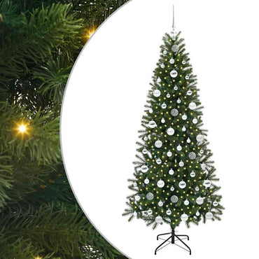 vidaXL Künstlicher Weihnachtsbaum mit 300 LEDs Grün 180 cm PE und PVC