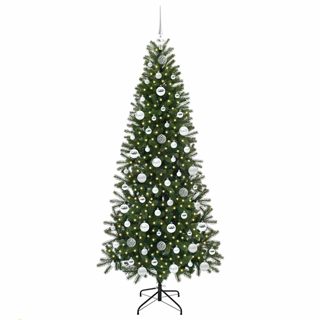 vidaXL Künstlicher Weihnachtsbaum mit 300 LEDs Grün 180 cm PE und PVC