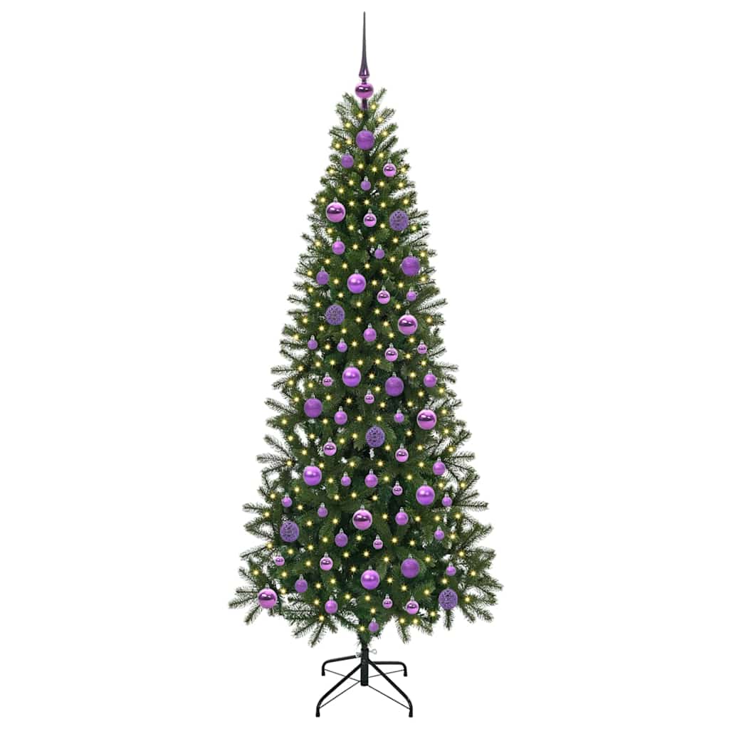 Künstlicher Weihnachtsbaum mit 300 LEDs Grün 180 cm PE und PVC