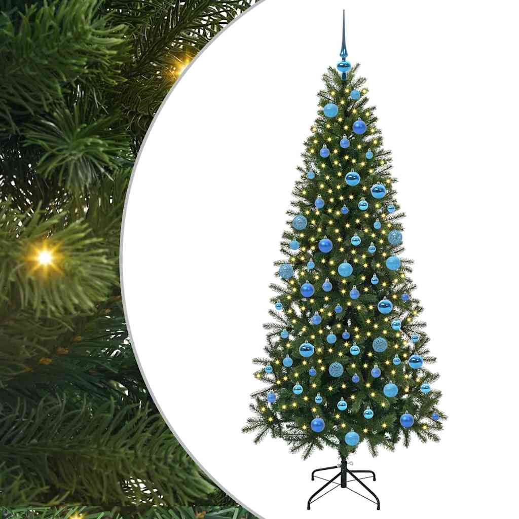 Künstlicher Weihnachtsbaum mit 300 LEDs Grün 180 cm PE und PVC