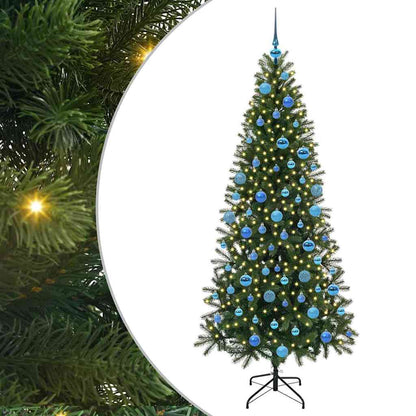 Künstlicher Weihnachtsbaum mit 300 LEDs Grün 180 cm PE und PVC