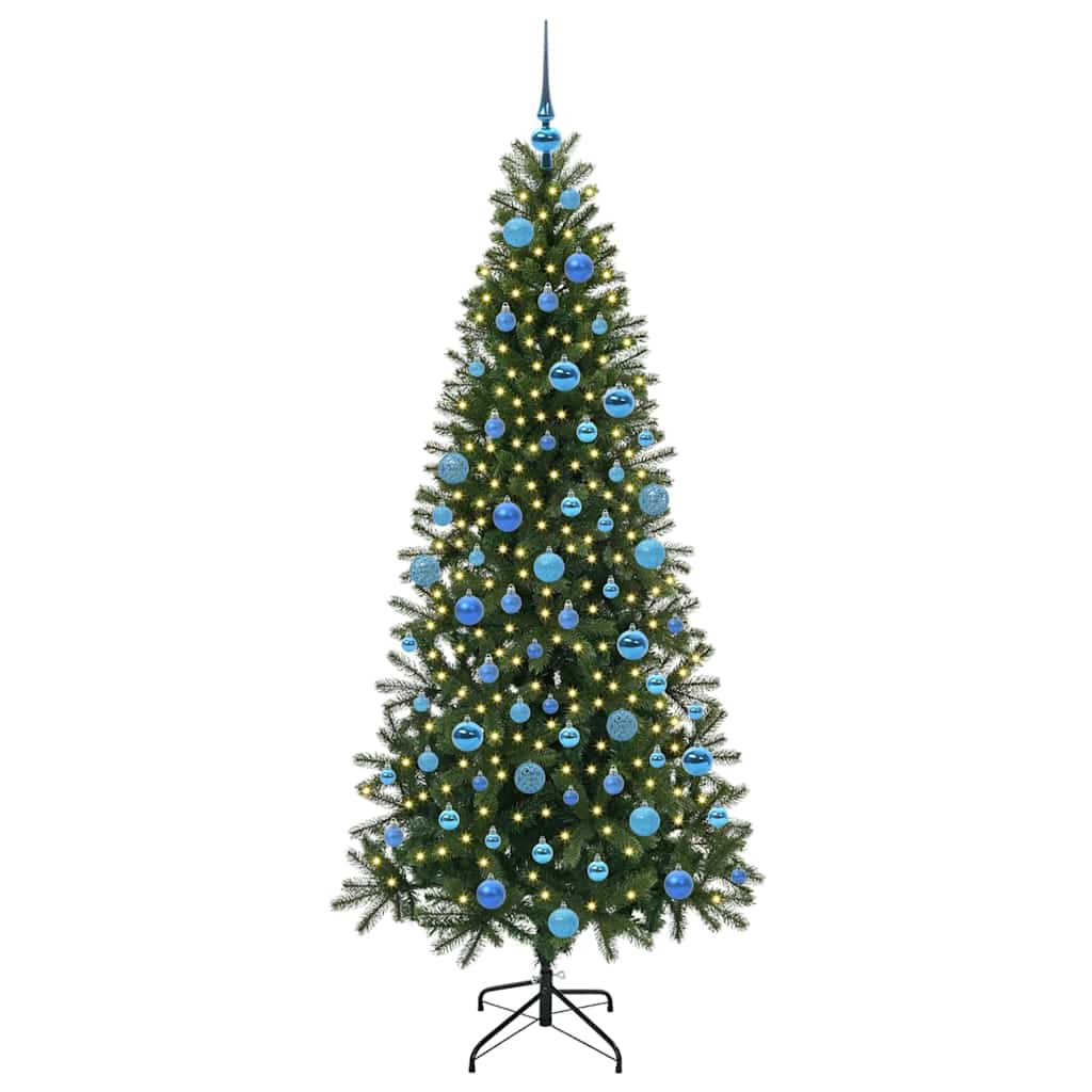 Künstlicher Weihnachtsbaum mit 300 LEDs Grün 180 cm PE und PVC