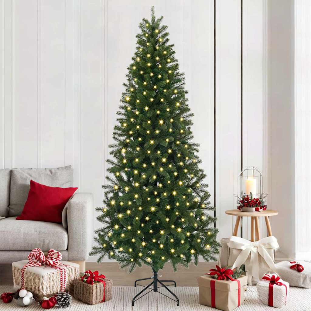 vidaXL Künstlicher Weihnachtsbaum mit 300 LEDs Grün 210 cm PE und PVC