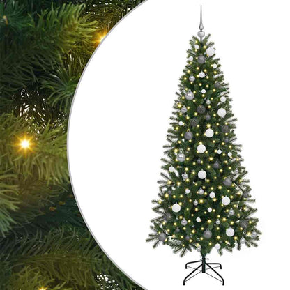 Künstlicher Weihnachtsbaum mit 300 LEDs Grün 210 cm PE und PVC
