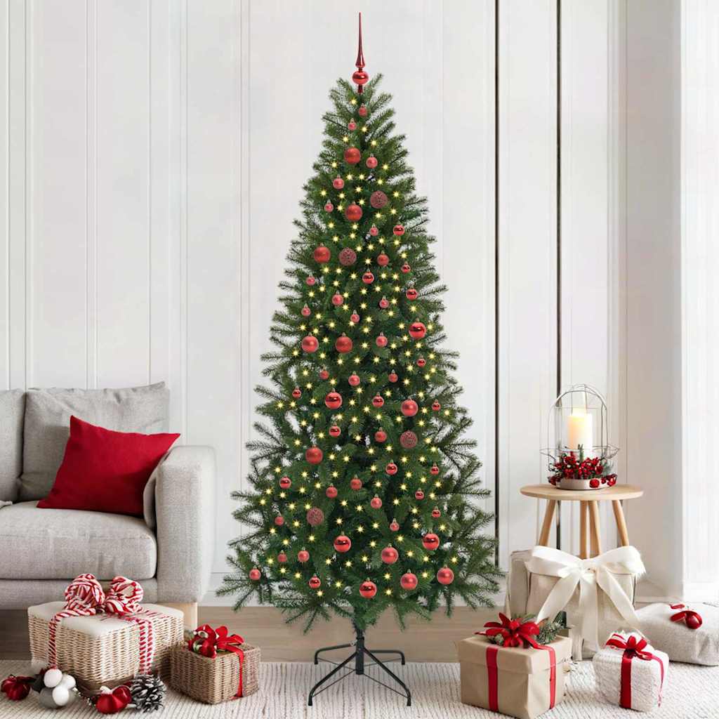 vidaXL Künstlicher Weihnachtsbaum mit 300 LEDs Grün 210 cm PE und PVC