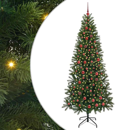 vidaXL Künstlicher Weihnachtsbaum mit 300 LEDs Grün 210 cm PE und PVC