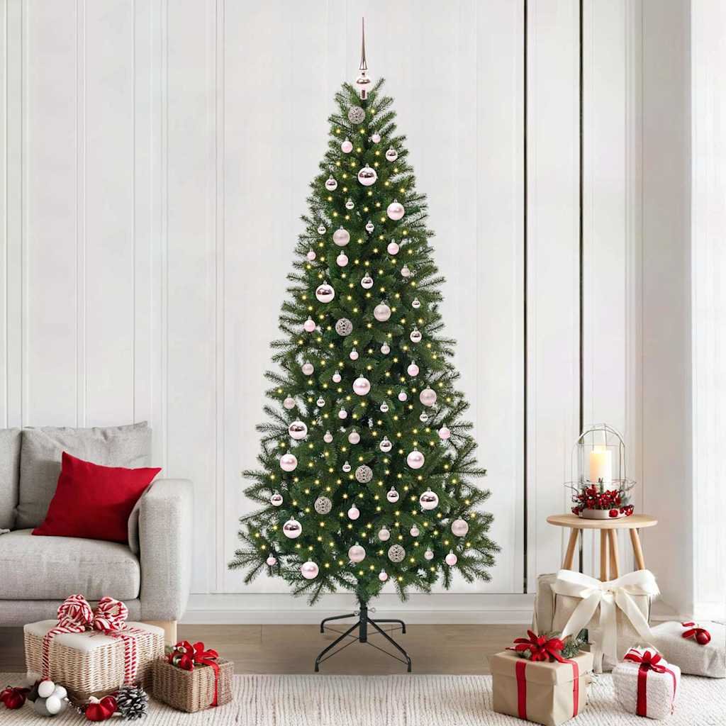 vidaXL Künstlicher Weihnachtsbaum mit 300 LEDs Grün 210 cm PE und PVC