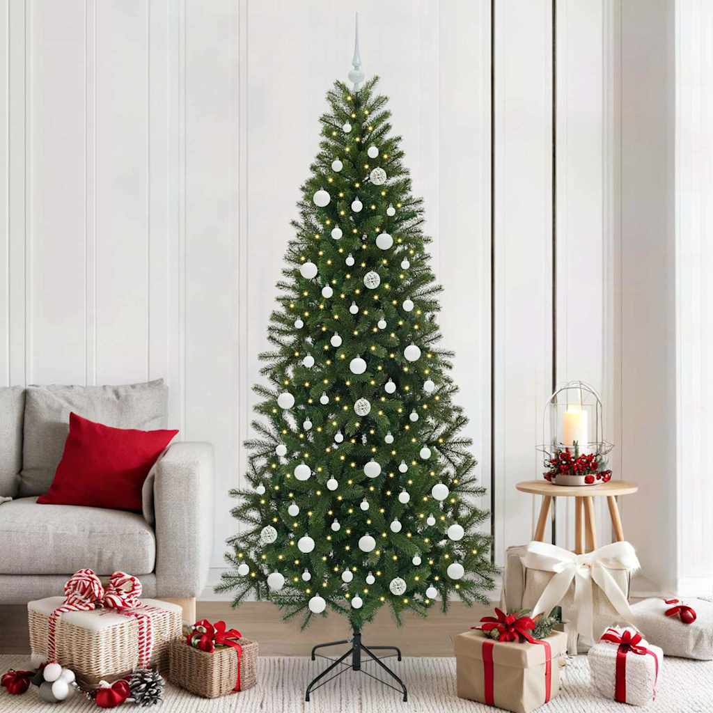 vidaXL Künstlicher Weihnachtsbaum mit 300 LEDs Grün 210 cm PE und PVC