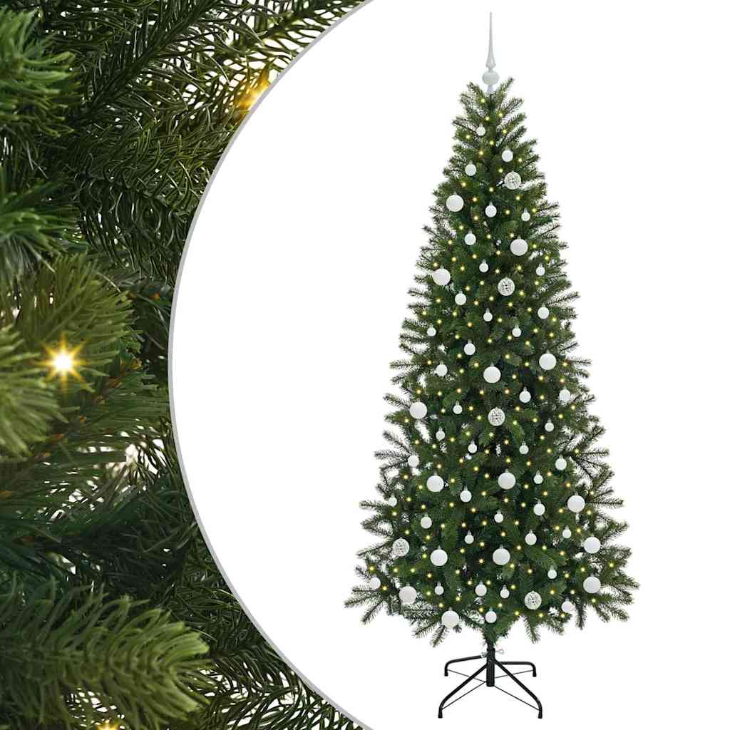 vidaXL Künstlicher Weihnachtsbaum mit 300 LEDs Grün 210 cm PE und PVC