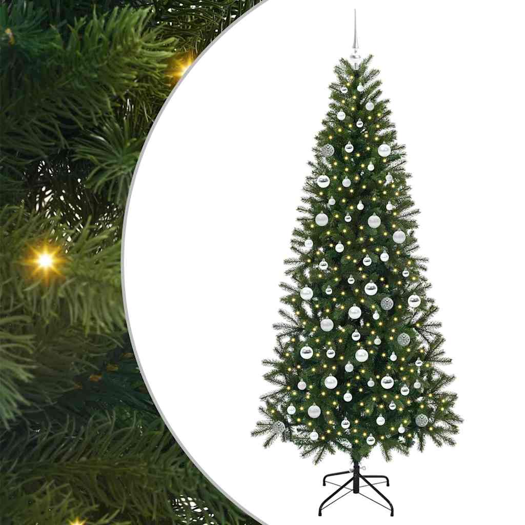 Künstlicher Weihnachtsbaum mit 300 LEDs Grün 210 cm PE und PVC