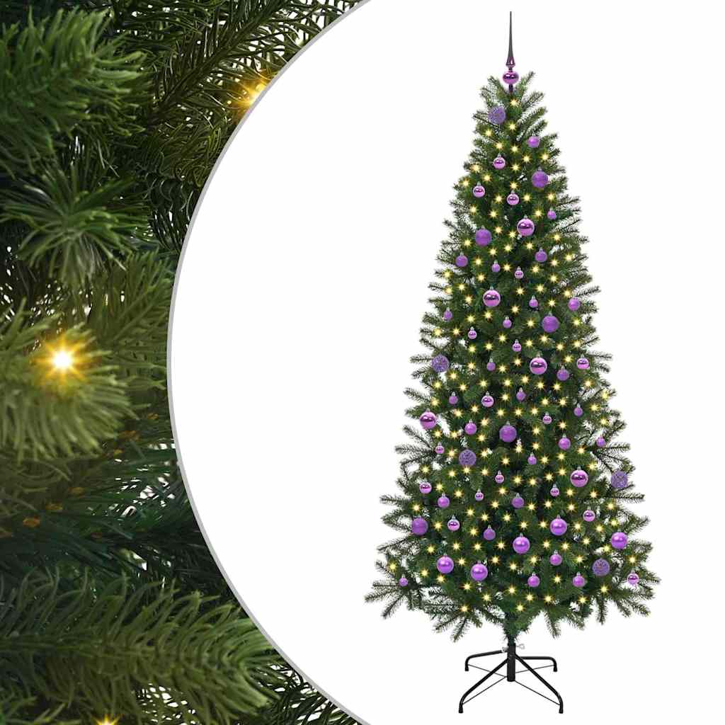Künstlicher Weihnachtsbaum mit 300 LEDs Grün 210 cm PE und PVC