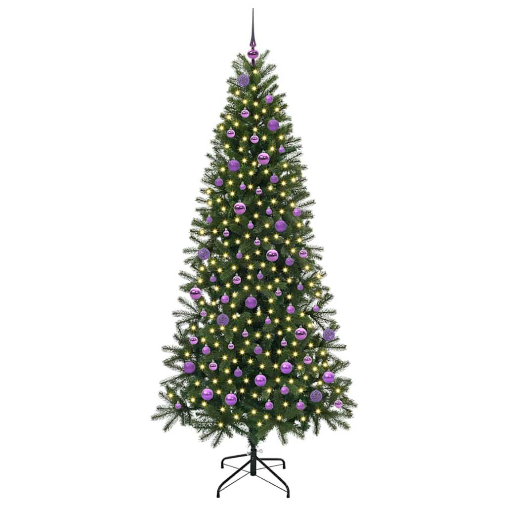 Künstlicher Weihnachtsbaum mit 300 LEDs Grün 210 cm PE und PVC