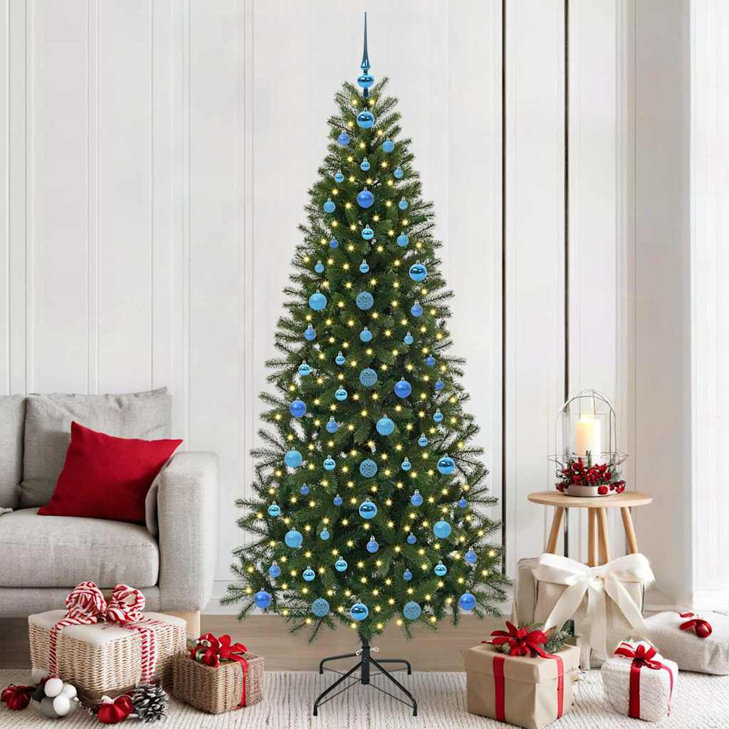 vidaXL Künstlicher Weihnachtsbaum mit 300 LEDs Grün 210 cm PE und PVC