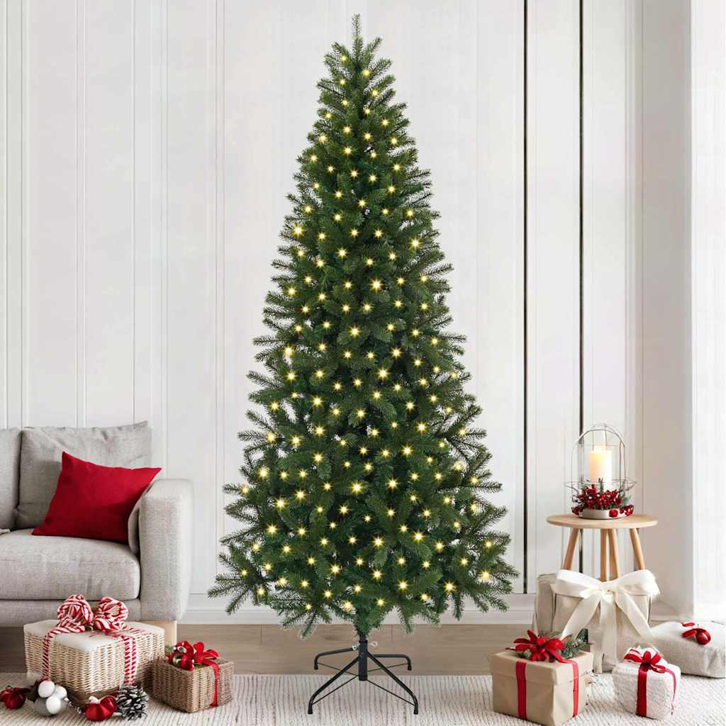 vidaXL Künstlicher Weihnachtsbaum mit 300 LEDs Grün 240 cm PE und PVC