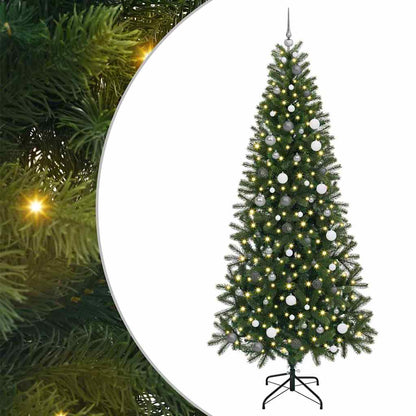 vidaXL Künstlicher Weihnachtsbaum mit 300 LEDs Grün 240 cm PE und PVC