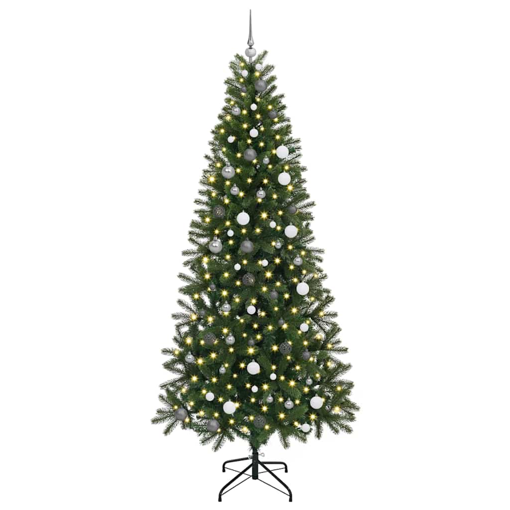 vidaXL Künstlicher Weihnachtsbaum mit 300 LEDs Grün 240 cm PE und PVC