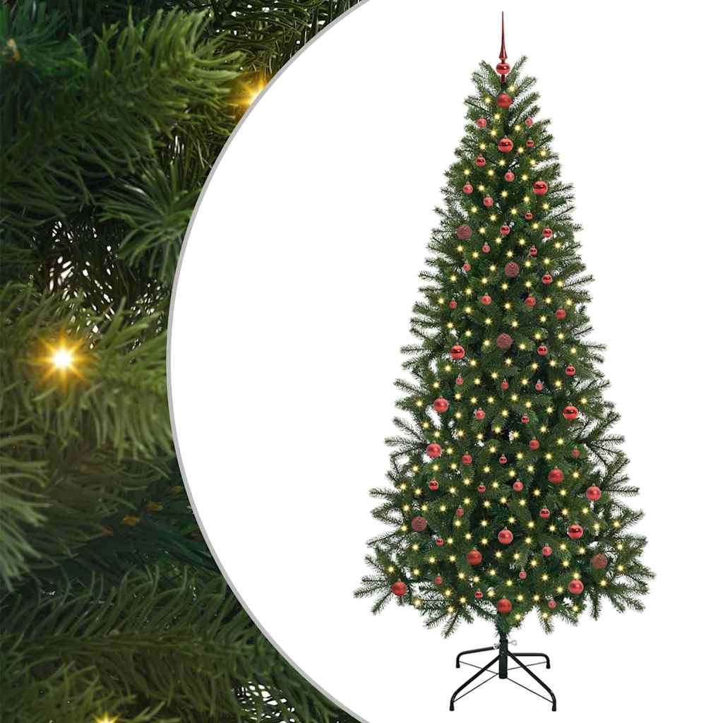Künstlicher Weihnachtsbaum mit 300 LEDs Grün 240 cm PE und PVC