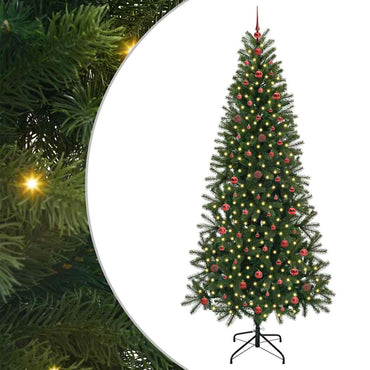 vidaXL Künstlicher Weihnachtsbaum mit 300 LEDs Grün 240 cm PE und PVC
