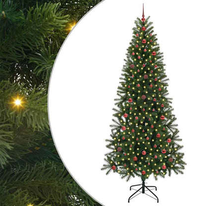 Künstlicher Weihnachtsbaum mit 300 LEDs Grün 240 cm PE und PVC