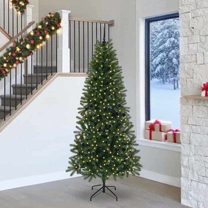 vidaXL Künstlicher Weihnachtsbaum mit 300 LEDs Grün 240 cm PE und PVC