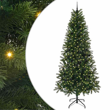 vidaXL Künstlicher Weihnachtsbaum mit 300 LEDs Grün 240 cm PE und PVC