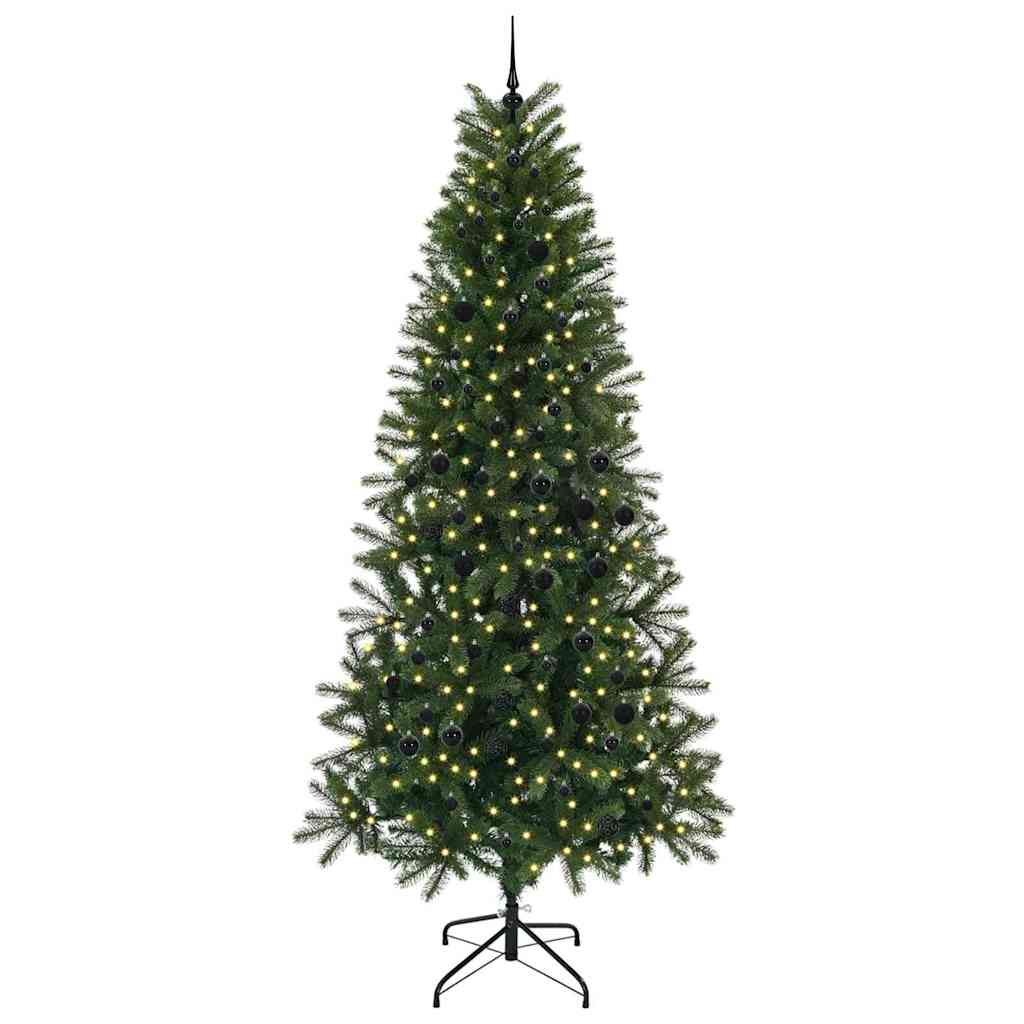 vidaXL Künstlicher Weihnachtsbaum mit 300 LEDs Grün 240 cm PE und PVC