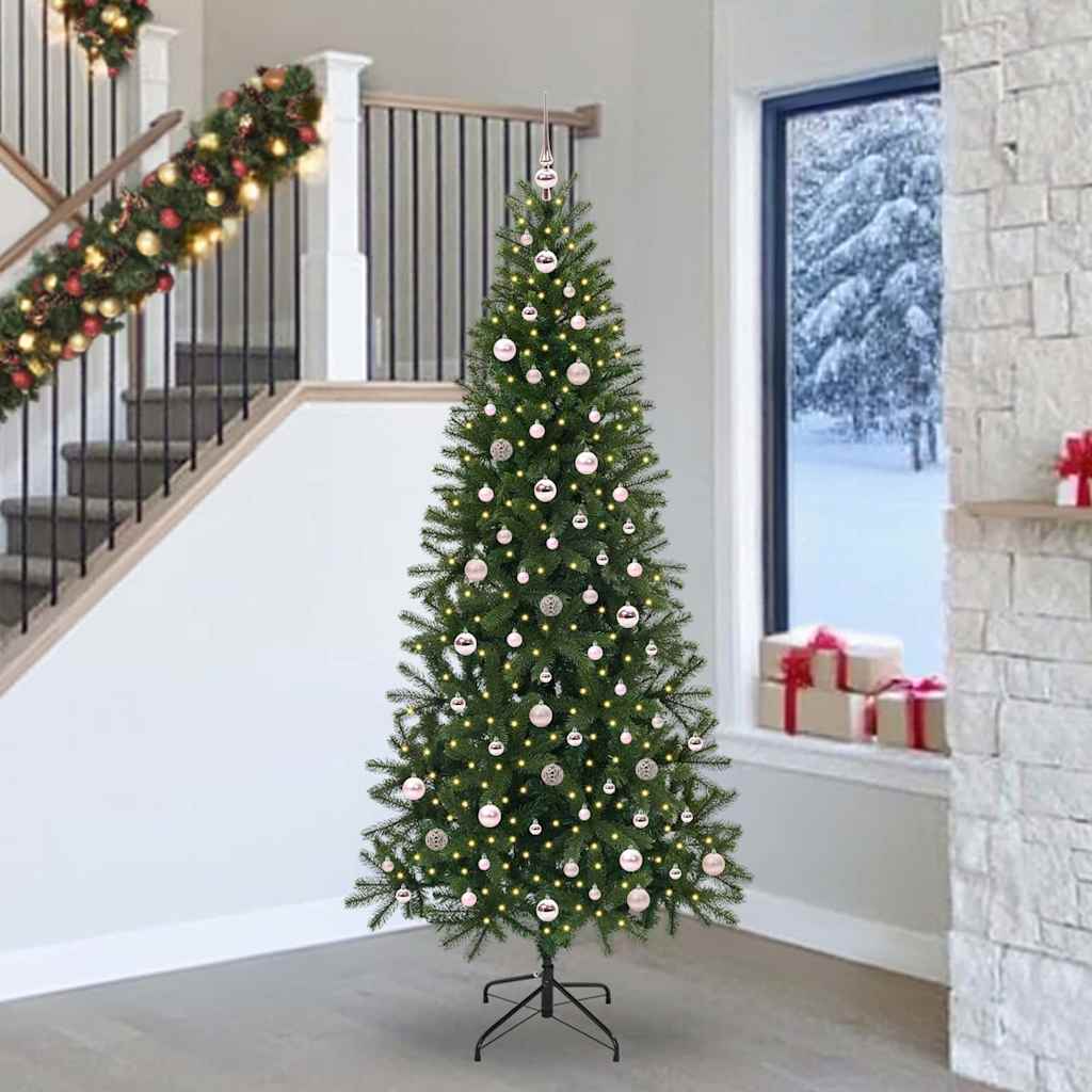 vidaXL Künstlicher Weihnachtsbaum mit 300 LEDs Grün 240 cm PE und PVC